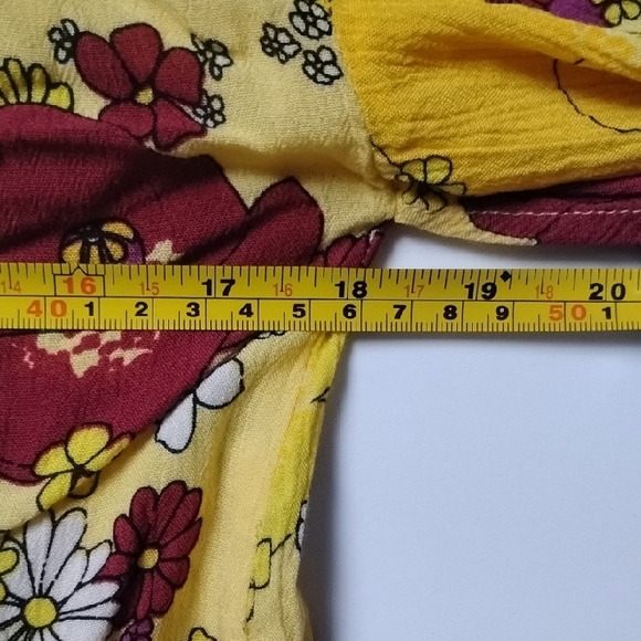 Free People Yellow Floral Hidden Hills Boho Festival Maxi Summer Kimono Style - Picture 16 of 16